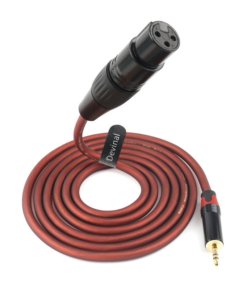 Devinal XLR to 1/8" Microphone Cable - 3.5mm to XLR Female Adapter, 6 Feet for Computer, Speakers - Image 1